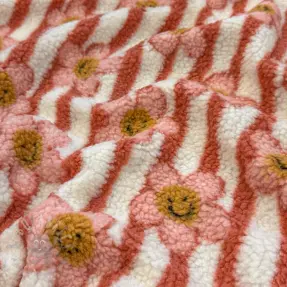 Päällystakkikangas TEDDY JACQUARD Pretty mix design D