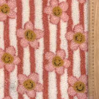 Päällystakkikangas TEDDY JACQUARD Pretty mix design D