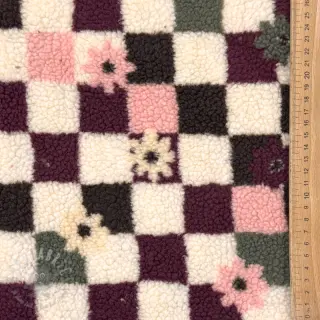 Päällystakkikangas TEDDY JACQUARD Pretty mix design C