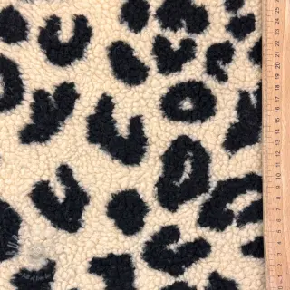 Päällystakkikangas TEDDY Panther love ecru
