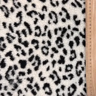 Päällystakkikangas TEDDY Panther love off white