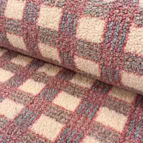 Päällystakkikangas TEDDY Fluffy Checks