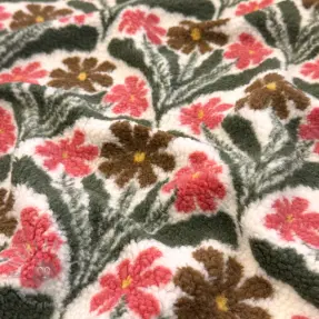 Päällystakkikangas TEDDY JACQUARD Flowers