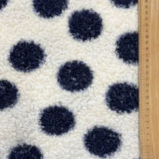 Päällystakkikangas TEDDY Big dots dark blue