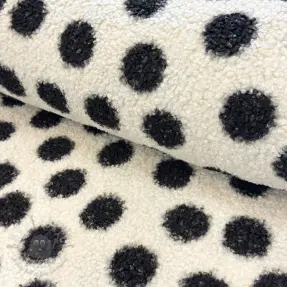 Päällystakkikangas TEDDY Big dots black
