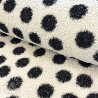 Päällystakkikangas TEDDY Big dots black