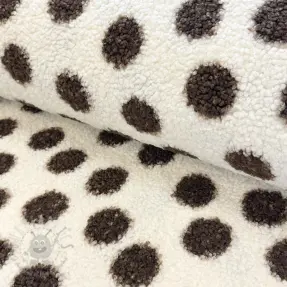 Päällystakkikangas TEDDY Big dots brown