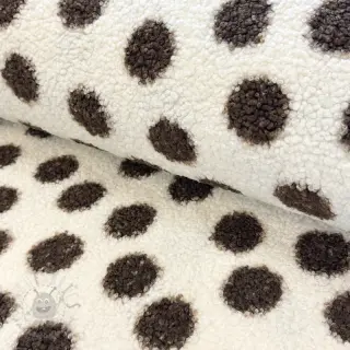 Päällystakkikangas TEDDY Big dots brown