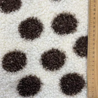 Päällystakkikangas TEDDY Big dots brown