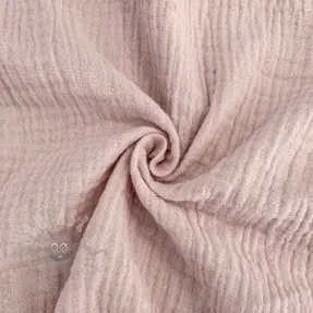 Kaksinkertainen harsokangas/musliini old rose ORGANIC