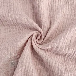 Kaksinkertainen harsokangas/musliini old rose ORGANIC