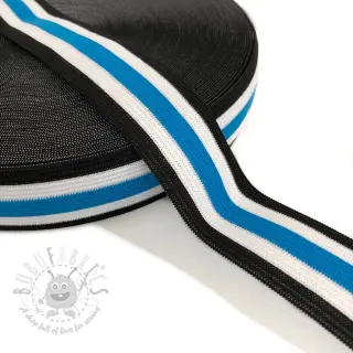 Sileä kuminauha 3 cm Side stripe aqua