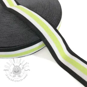 Sileä kuminauha 3 cm Side stripe lime