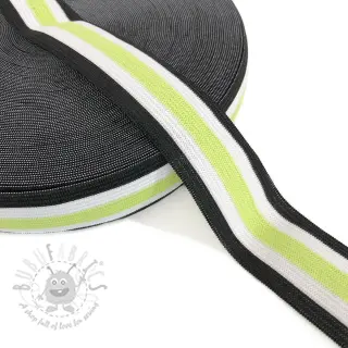 Sileä kuminauha 3 cm Side stripe lime