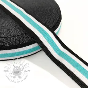 Sileä kuminauha 3 cm Side stripe mint