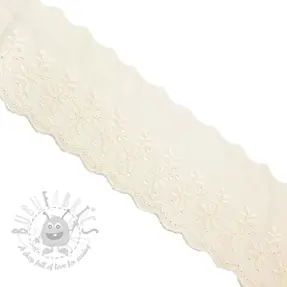 Krajka Double flower off white