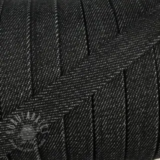 Puuvillanyöri litteä 15 mm Denim black