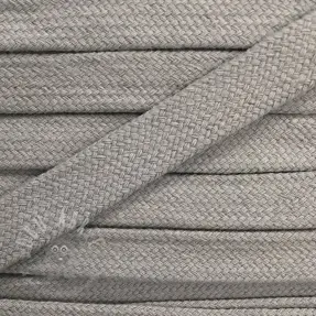 Puuvillanyöri litteä 13 mm vaaleanharmaa