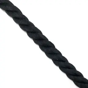 Bavlnená šnúra točená 2,5 cm black