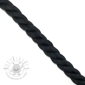 Puuvillanyöri kierretty 2,5 cm black