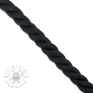 Puuvillanyöri kierretty 2,5 cm black