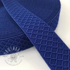 Sileä kuminauha 4 cm Rhombus blue