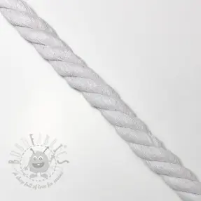 Puuvillanyöri kierretty 2,5 cm white