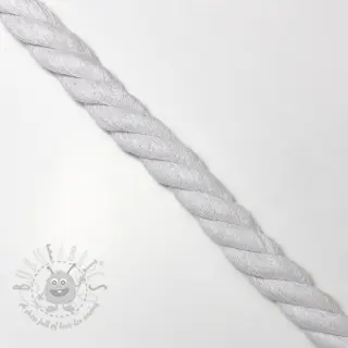 Puuvillanyöri kierretty 2,5 cm white