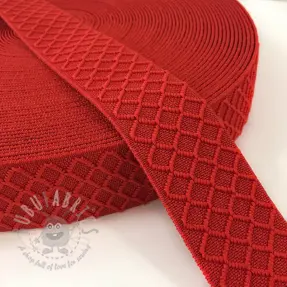 Sileä kuminauha 4 cm Rhombus red