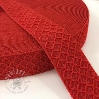 Sileä kuminauha 4 cm Rhombus red