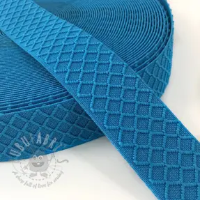 Sileä kuminauha 4 cm Rhombus turquoise