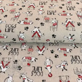 Sisustuskangas Linenlook Dogs life