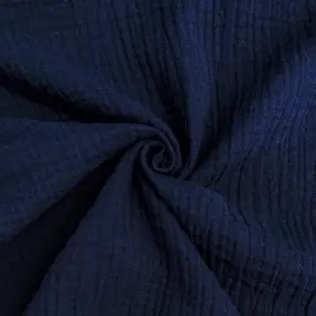 Dvojitá gázovina/mušelín navy ORGANIC