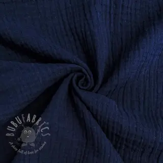 Kaksinkertainen harsokangas/musliini navy ORGANIC