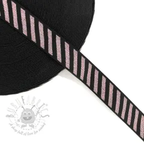 Sileä kuminauha 2,5 cm Diagonal light pink