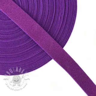 Sileä kuminauha 2,5 cm glitter purple