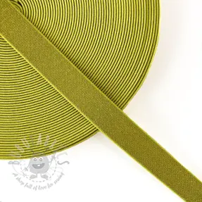 Sileä kuminauha 2,5 cm glitter yellow