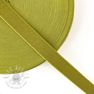 Sileä kuminauha 2,5 cm glitter yellow