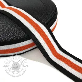 Sileä kuminauha 3 cm Side stripe orange