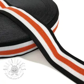 Sileä kuminauha 3 cm Side stripe orange
