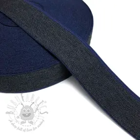 Sileä kuminauha 4 cm JEANS BLUE STRIPE marine