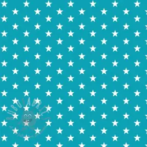Puuvillakangas Petit stars turqouise
