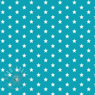 Puuvillakangas Petit stars turqouise