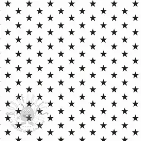 Puuvillakangas Petit stars white/black