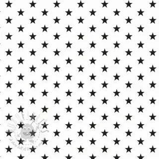 Puuvillakangas Petit stars white/black