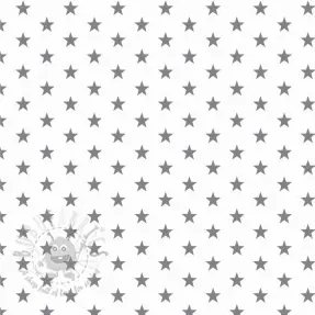 Puuvillakangas Petit stars white/grey