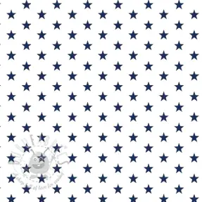 Puuvillakangas Petit stars white/navy