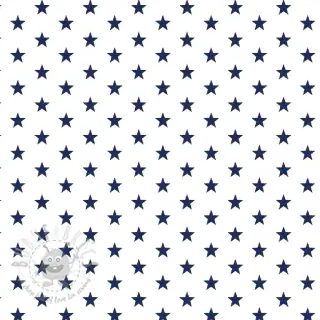 Puuvillakangas Petit stars white/navy
