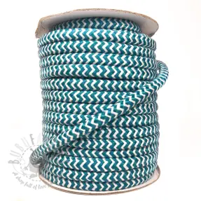 Polyesterinyöri punottu ZIG ZAG petrol