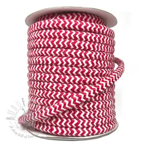 Polyesterinyöri punottu ZIG ZAG red